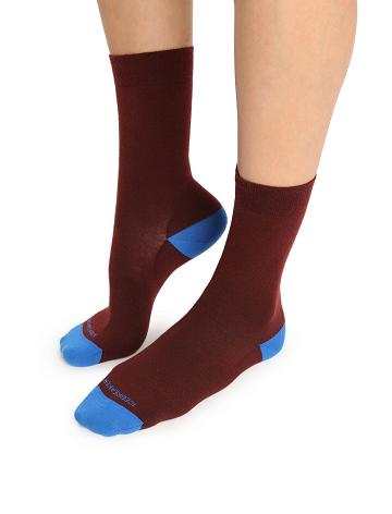 Women's Icebreaker Merino Lifestyle Fine Gauge Crew Socks Espresso / Lazurite | CA 1513AHKP